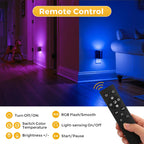 L LOHAS LED Night Light with Remote, Night Lights Plug into Wall, RGB Color Changing Nightlight with Light Sensor, Nightlights for Kids Gifts Halloween Christmas Party Hallway Bedroom Kids Room,1 Pack