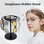 LSK Metal Sunglasses Organizer, Glasses Holder Stand with Storage Tray