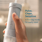 Philips Sonicare Compact Flosser 1000, Blue, ProtectiveClean 5300 Rechargeable Electric Toothbrush and 2PK Compact Nozzle Bundle