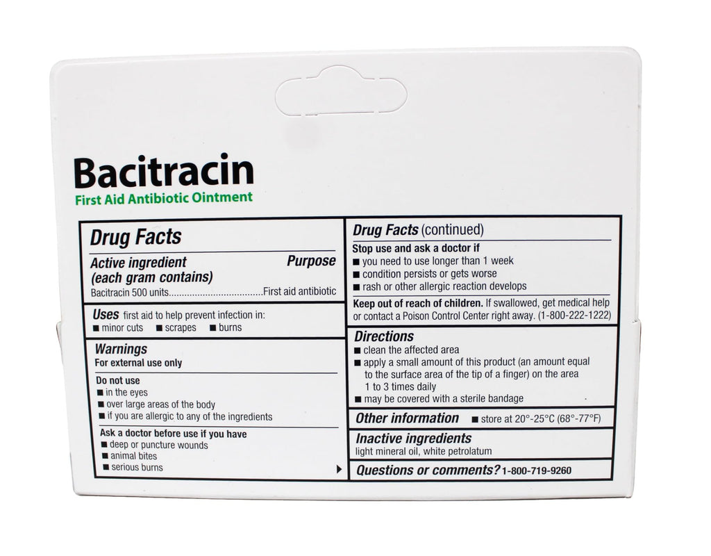 Bacitracin First aid Antibiotic Ointment, USP - 1/2 Oz