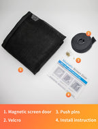 FEGO Magnetic Screen Door Fit Door Size:32"x82", Screen Itself Size 34"x83", Enjoy Breeze, Hands Free Entry, Reinforced Fiberglass Mesh Anti-Tearing, Pet & Kid Friendly, Strong Magnets for Patio/Front