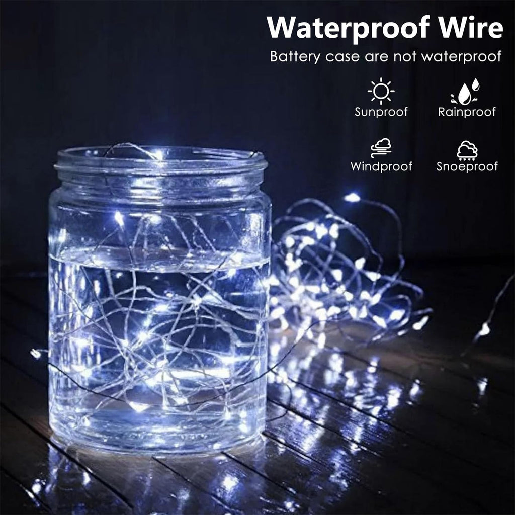 4 Pack Fairy Lights Battery Operated 16FT 50 LED String Lights Cool White