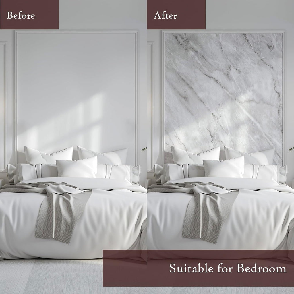 Very Berry Sticker Marble Contact Paper (White, 24" x 78", 1 Pack) Premium Peel and Stick Wallpaper for Countertop, Bathroom Vanities & Cabinets, Renter Friendly, Waterproof Vinyl