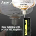 SOTO Pocket Torch Lighters for Camping - Extended Refillable Torch Lighter, Telescoping Burner Head, Electronic Ignition, Strong Wind-Resistant Butane Lighter for Candles, Grill, BBQ - Shipped Empty