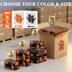 ANBOSON 10mil Heavy Duty Nitrile Gloves Large Black Disposable Rubber Gloves with Diamond Grip Anti Chemical Puncture Resistant Mechanics Guantes for Men/Auto repair/Cooking/Food Grade-Latex Free-100