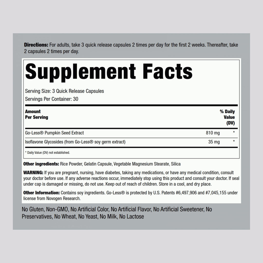 Piping Rock Bladder Control Pills for Women and Men | 90 Capsules | Maximum Strength Formula | Pumpkin Seed Extract | Non-GMO, Gluten Free Supplement