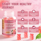 2 Pack Calcium Citrate Gummies 1200 mg - Calcium Supplements for Women with Vitamin D3 & K2,Magnesium,Zinc - Sugar Free Calcium Gummies for Bone & Teeth & Immune Support- Peach Flavor