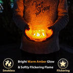 Solar Tea Lights Outdoor Waterproof, 8pcs Rechargeable Dusk to Dawn Little Solar Votive Candles, Flameless Flickering Small Light for Lantern Window DIY Chandelier Patio Deck Garden Decor (Warm Amber)