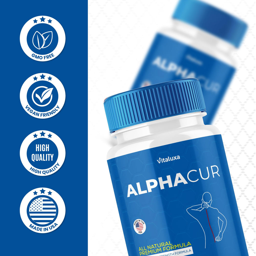 (2 Pack) Alphacur for Neuropathy, AlphaCure Nerve Support Capsules Premium Health Blend All Natural Support Relief Supplement, Alpha Cur Pills Advanced Vitamin Maximum Strength Renew Formula (120 Ct)