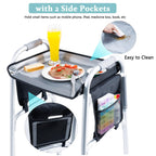 BAGSFY Walker Tray w/Side Pocket for Folding Walkers – Walker Accessory for Seniors with Cup Holder, Non-Slip Mat, and Easy Installation – Universal Fit Walker Table for Meals, Drinks, Reading