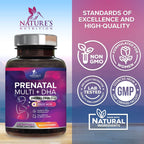 Prenatal Vitamins for Women with Folic Acid + Omega 3 DHA for Fetal Brain Development, Best Prenatal Vitamin Supplement, Daily Pregnancy Multivitamin Nutritional Support, Non-GMO - 240 Softgels