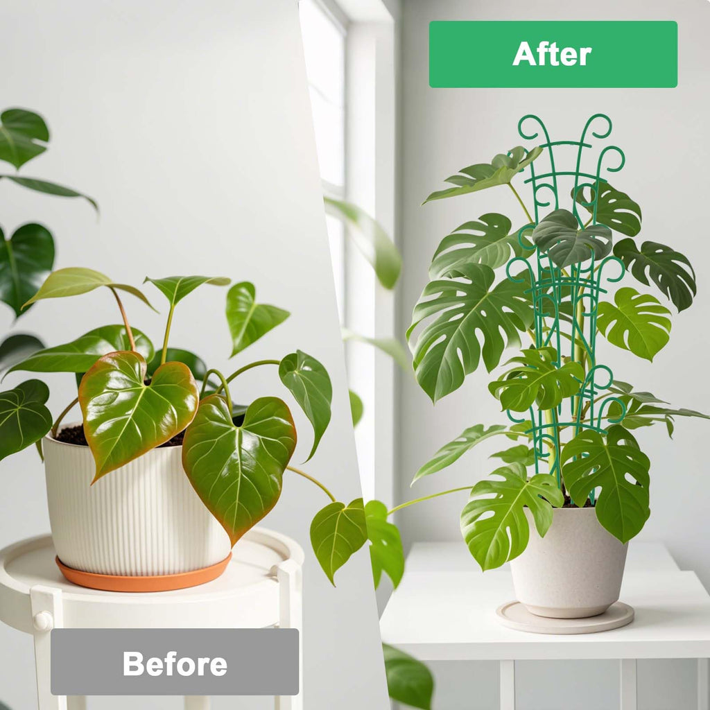 Qaobo Plant Trellis for Potted Plants 12 Pack Stackable Indoor Outdoor Climbing Houseplant Support with Garden Wire for Pothos Hoya Ivy Flower