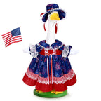 4th of July Porch Goose Outfits Lawn Goose Patriotic Lolita Dress Outfit for 23" Cement Plastic Geese Statue USA 250th Geese Star Firework Clothing Anniversary Outdoor Patio Lawn Garden Decoration