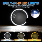 NUEYiO 5.2 Inch Large Rechargeable Magnifier with Light, 30X 40X 60X Handheld Magnifying Glass with 49 Anti-Flicker LED Light, Third Gear Dimming Strongest Lighted Magnifier for Seniors Reading Coins