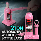 DNA Motoring 2 Tons Hydraulic Car Bottle Jack, Pink, 4000 lbs Capacity