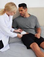 Deyeek Shoulder Surgery Shirts for Men Side Snap Short Sleeves Tear Away Shirts Rotator Cuff Dialysis Recovery Chemo Shirts