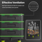 TOP XIAN 3-Layer Worm Composter, 50L Worm Compost Bin for Outdoor Worm Farm