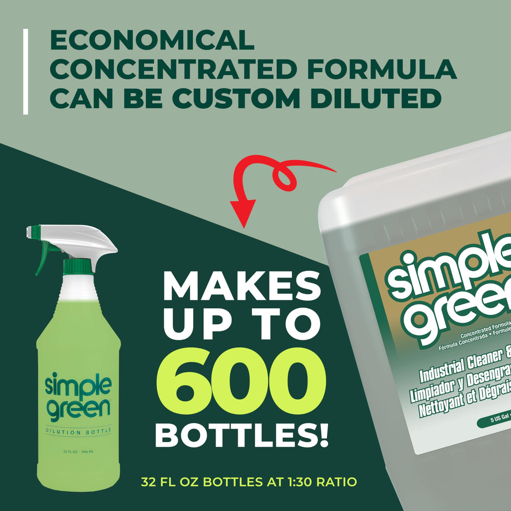 Simple Green, SMP13006, Industrial Cleaner/Degreaser, 1 / Each, Dark Green, 5 Gallons (Pack of 1)