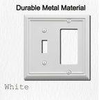 OKAWYC Toggle/Decorator Light Switch Cover Adler Metal Wall Plate, 2-Pack White 2 Gang, for Receptacle Dimmer Switch GFCI Outlet, Switch Cover Decorative Wallplate, Durable
