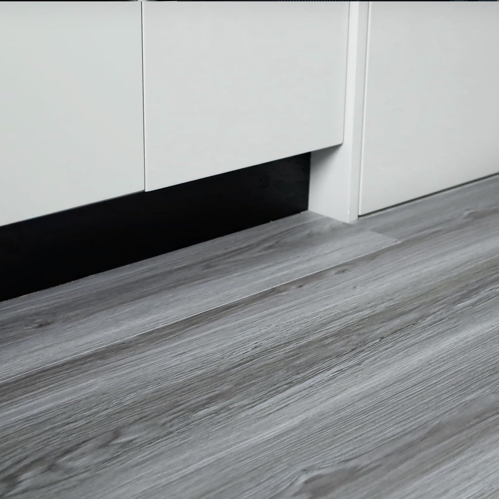 auxua Wood Grain Peel and Stick Floor Tiles – 11.8” Width, Full Roll Length of 590" – Versatile Design for Any Space, Light Color Self Adhesive Vinyl Flooring, Waterproof and Non-Slip Features