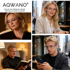 AQWANO Blue Light Blocking Computer Reading Glasses 5 Pack Clear Frame Rimless Readers Anti Glare Filter Lightweight for Women Men, 2.5