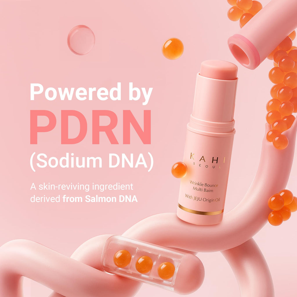 KAHI Wrinkle Bounce Multi Balm - DUO EDITION | All-in-One Hydrating Balm Eye Cream Make Up Base & Moisture Stick | Daily Moisturizer Stick with Salmon-derived sodium DNA (0.32 oz - Pack of 2)