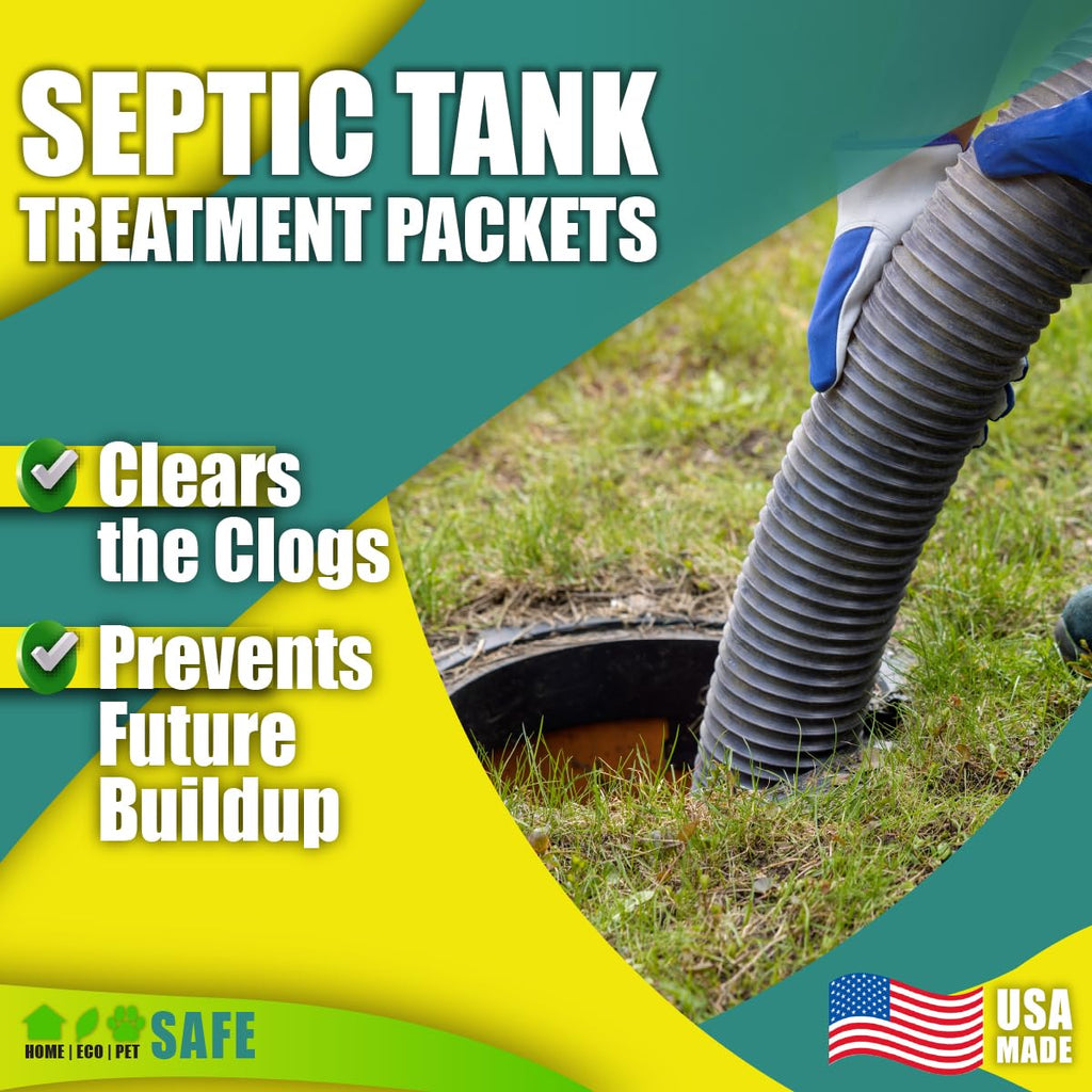 Green Pig Septic Tank Treatment Packets – Septic-Safe Enzyme Treatment for Preventative Maintenance, Helps Prevent Clogs & Odors, 5-Year Supply (20 Packets)