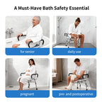 GonnaCare Heavy Duty Shower Chair for Inside Shower and Tub with Reinforced X-Bar, Padded Arms and Backrest, Height Adjustable, Ideal Shower Chair for Elderly and Disabled