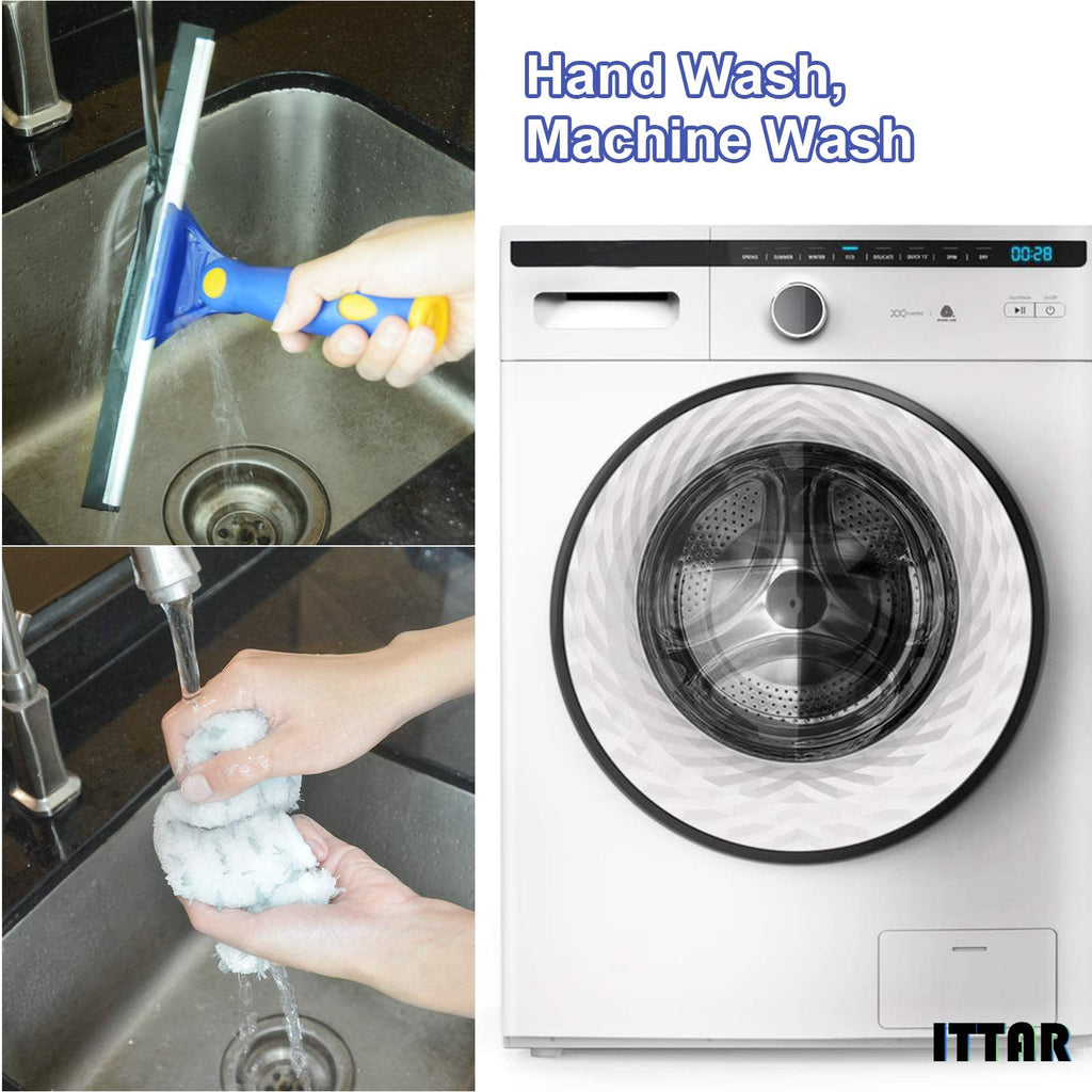 ITTAR Window Squeegee with 2 Sets Stainless Steel Pole, Squeegee Cleaning Tools with Microfiber Pads, 60"-72" Telescopic Window Washing Kit, Professional Squeegee Cleaner for Home Car Outside Glass