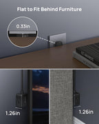 TROND Polarized 2 Prong to 3 Prong Outlet Adapter with 6 Inch Cord, Small 3 Way Outlet Extender No Blocking, Two Prong Flat Plug for Non-Ground Socket in Old Home Office Hotel Behind Furniture, Black