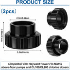 Joyfolk 2 Pcs SP1500UNPAK2C Union Connection Kit, 1-1/2-inch Socket by 2-inch Slip Flush Union Connectors Pak Replacement, Compatible with Hayward Pumps/filters and Chlorine Feeders