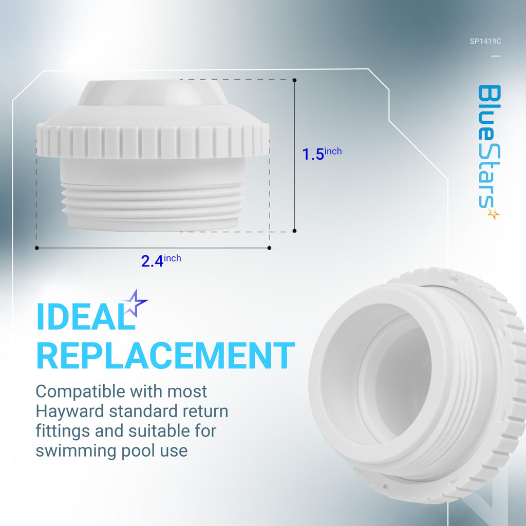 BlueStars Upgraded SP1419C Pool Spa Directional Flow Hydrostream Return Jet Compatible with 1-1/2-Inch MIP Thread Replacement Part - Replaces Hayward SP1419C - Pack of 6