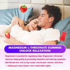 1000mg Magnesium L-Threonate Gummies for Kids & Adults - Muscle & Nervous System Support, Vegan, Sugar-Free Strawberry Flavor, 120 Gummies