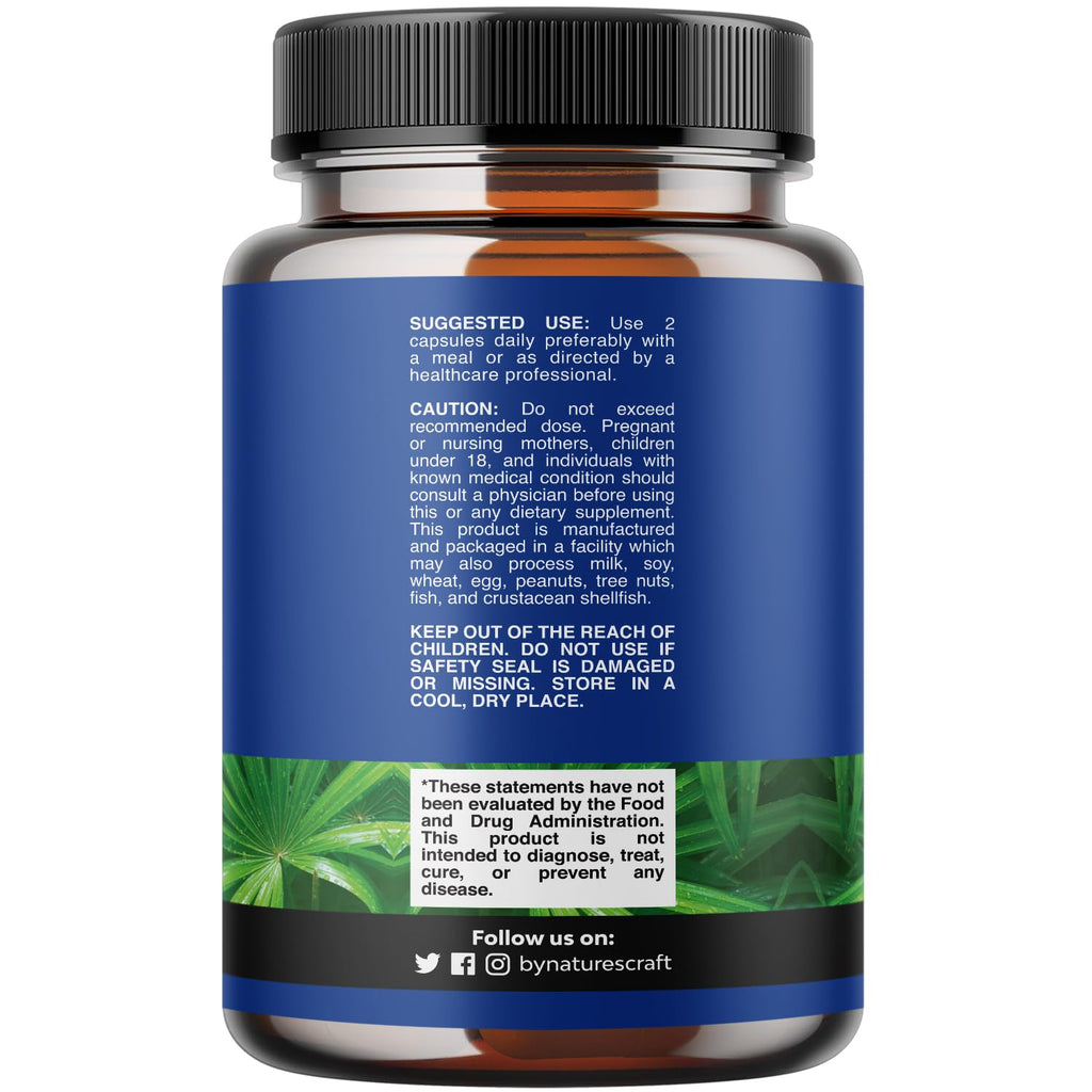 Saw Palmetto for Men with Beta Sitosterol - Saw Palmetto Extract Prostate Support Supplement for Men's Health & Better Bladder Control Plus Restoring Hair Supplement for Hair Health for Men - 60ct