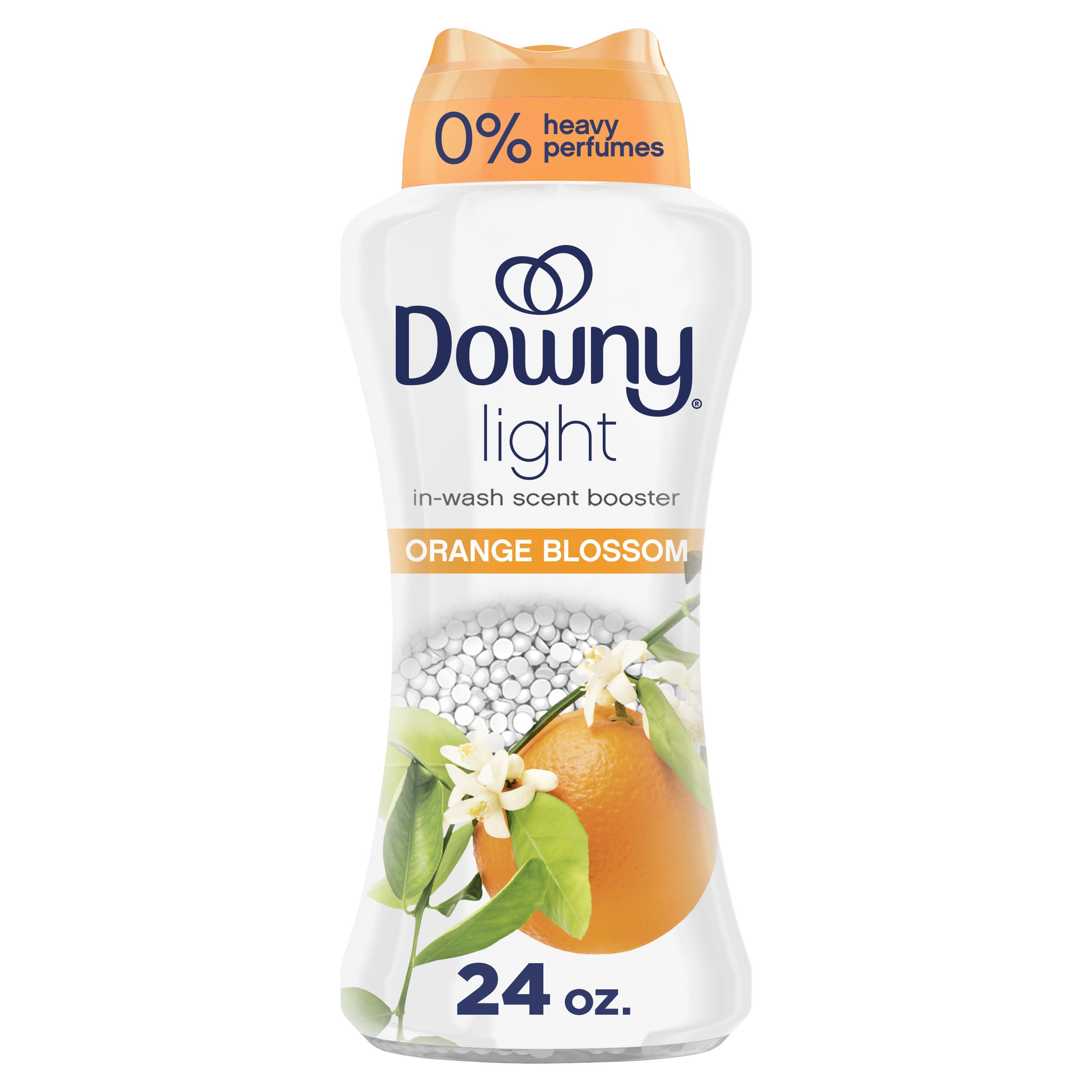 Downy Light Laundry Scent Booster Beads, Orange Blossom Scent, 24.0 OZ, In-wash fabric beads designed to be gentle with a light boost of scent, No Heavy Perfumes