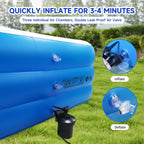 Nattork Inflatable Swimming Pool for Kids and Adults- 118" x 68" x 22" Family Full-Sized Blow Up Pools for kids -Thickened Durable Above Ground Swimming Pool Backyard Lawn, Indoor Outdoor Summer Party