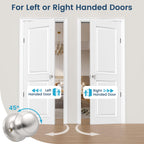 Vesmikit 5 Pack Brushed Nickel Door Knob, Round Interior Door Knobs for Hallway Closet, Non-Locking Passage Door Knobs, Keyless Door Handles for Left/Right Handle Doors