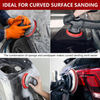 Shineboc 18Pcs 5 Inch Hook and Loop Sanding Sponge Discs 180 Grit Wet Dry Sanding Pads, Foam Sandpaper for Random Orbital Sander, Curved Surface Large-Area Sanding Polishing for Metal Wood Automotive