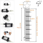 FUNIAO (New) Christmas Decoration Lights, 320 LED Waterfall Christmas Tree Lights with 12" Star Topper, 8 Modes Indoor Outdoor String Lights for Yard, Party, Home, Holiday (Warm White)