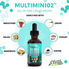Clean Nutra Organic Sea Moss Drops Supplement | Black Seed Oil Irish Seamoss Ashwagandha Burdock Root & Bladderwrack - Multimineral Liquid Vegan for Gut Heath Energy Skin Immune Support & Hair