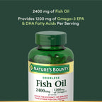Nature's Bounty Odorless Fish Oil, 1200mg Omega-3 per Serving Including EPA & DHA, Supports Heart Health, Purified to Eliminate Mercury, Coated Softgels, Gluten Free, No Shellfish, 90 Ct (Pack of 3)
