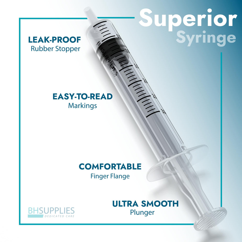 Bulk Case: BH Supplies 10mL Luer Slip Sterile Syringes - Individually Wrapped (1600 Syringes, 16 Boxes, 100 Units)