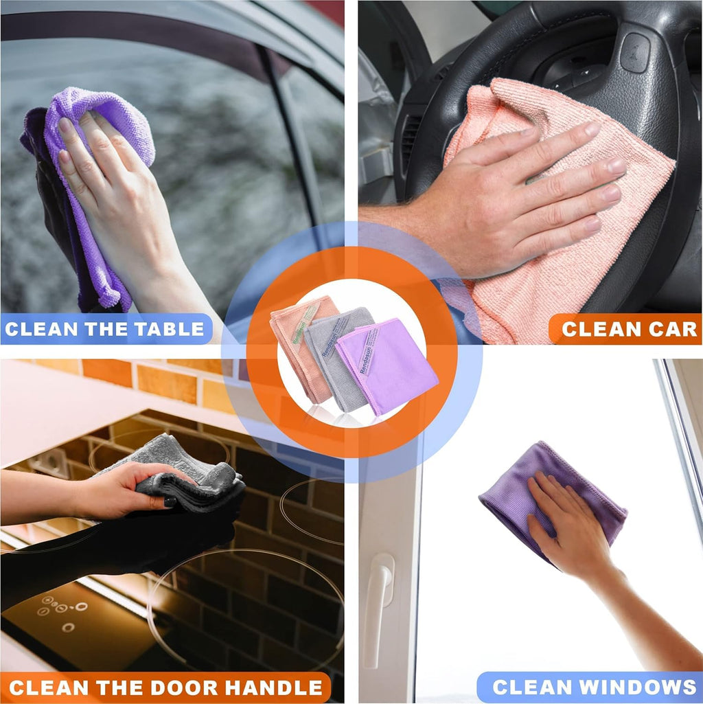 YOLOLOY Window Cloth & Enviro Cloth Set, Quality Replacement for Norwex Window & Enviro Cloth. Basic Package Cleaning Cloth. Clean and Leave No Traces. Only Water is Needed to Complete The Cleaning.