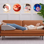 Bedluxe Leg Elevation Pillows, Leg Pillows for Sleeping, Cooling Gel Memory Foam Top, Wedge Pillow for Legs, Leg Wedges for Circulation, Swelling, After Surgery - Removable Cover (10 Inch, White/Grey)