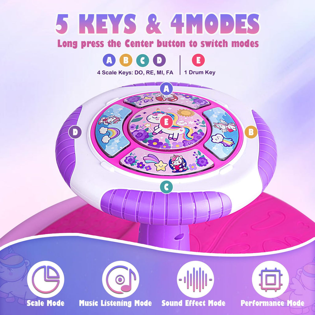 VROGTIK Sit and Spin Toys for Girls, 360° Spinning Seat with LED Lights and Music Christmas Birthday Gift Girl Sensory Toys