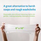 FitRight Personal Cleansing Wipes with Aloe (8x10 inch) | 600 Pieces Moisturizing Body Wipes for Adults Bathing and Incontinence Cleaning | Unscented Cloth Adult Wipes for Elderly Care