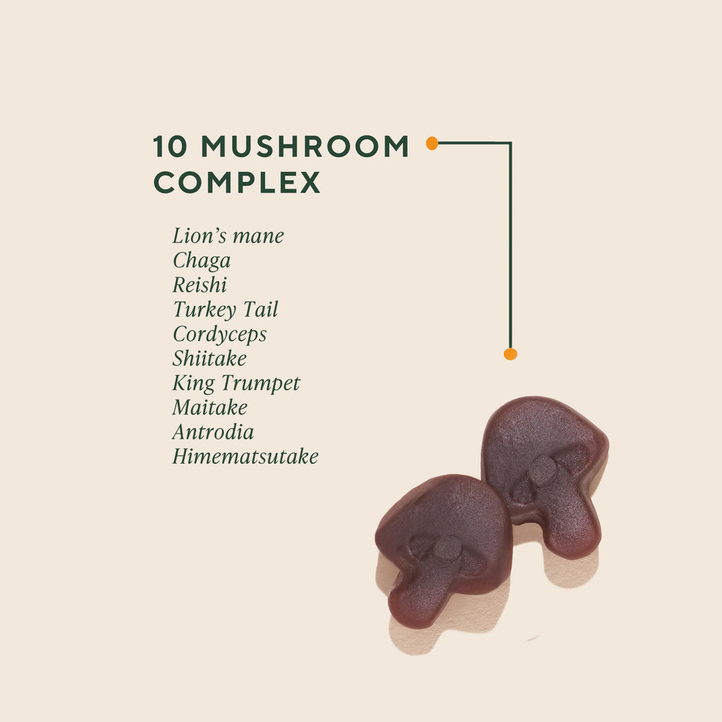 OM MUSHROOM SUPERFOOD Master Blend Mushroom Gummies – Organic 10-Mushroom Complex with Ashwagandha – Supports Immunity, Gut Health & Stress Relief – Mixed Berry Flavor – 28 Servings, 56 Count.