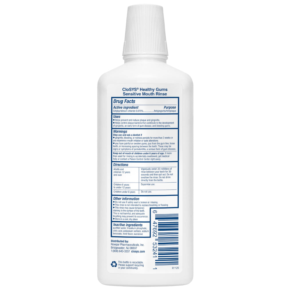 CloSYS Healthy Gums Mouthwash 32 Fl Oz, Antiplaque, Anti-Gingivitis Mouthwash, Non-Burning, Non-Irritating (Pack of 12)