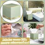 Fourluoo 12 Pack Facial Tissues Cube Boxes Face Tissue Box 600 Sheets 3 ply Square Tissues Soft Tissue Paper Bulk for Car Pocket Toilet Household Bedroom Family(Sage Green)