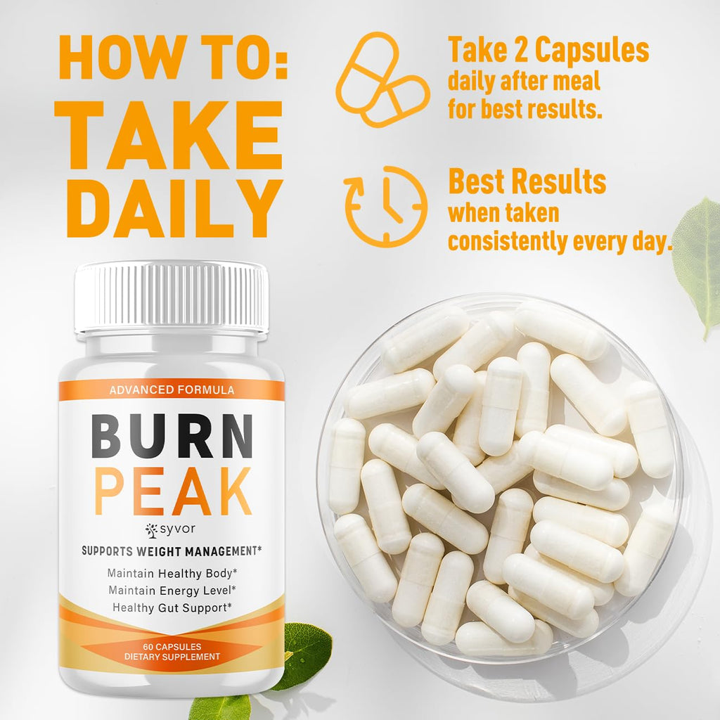 (3 Pack) Burn Peak Capsules, Official Burnpeak Pink Salt Pills with All Natural Ingredients, Advanced BurnPeak Health Supplement with Premium Vitamins for Active Lifestyle Support (180 Capsules)